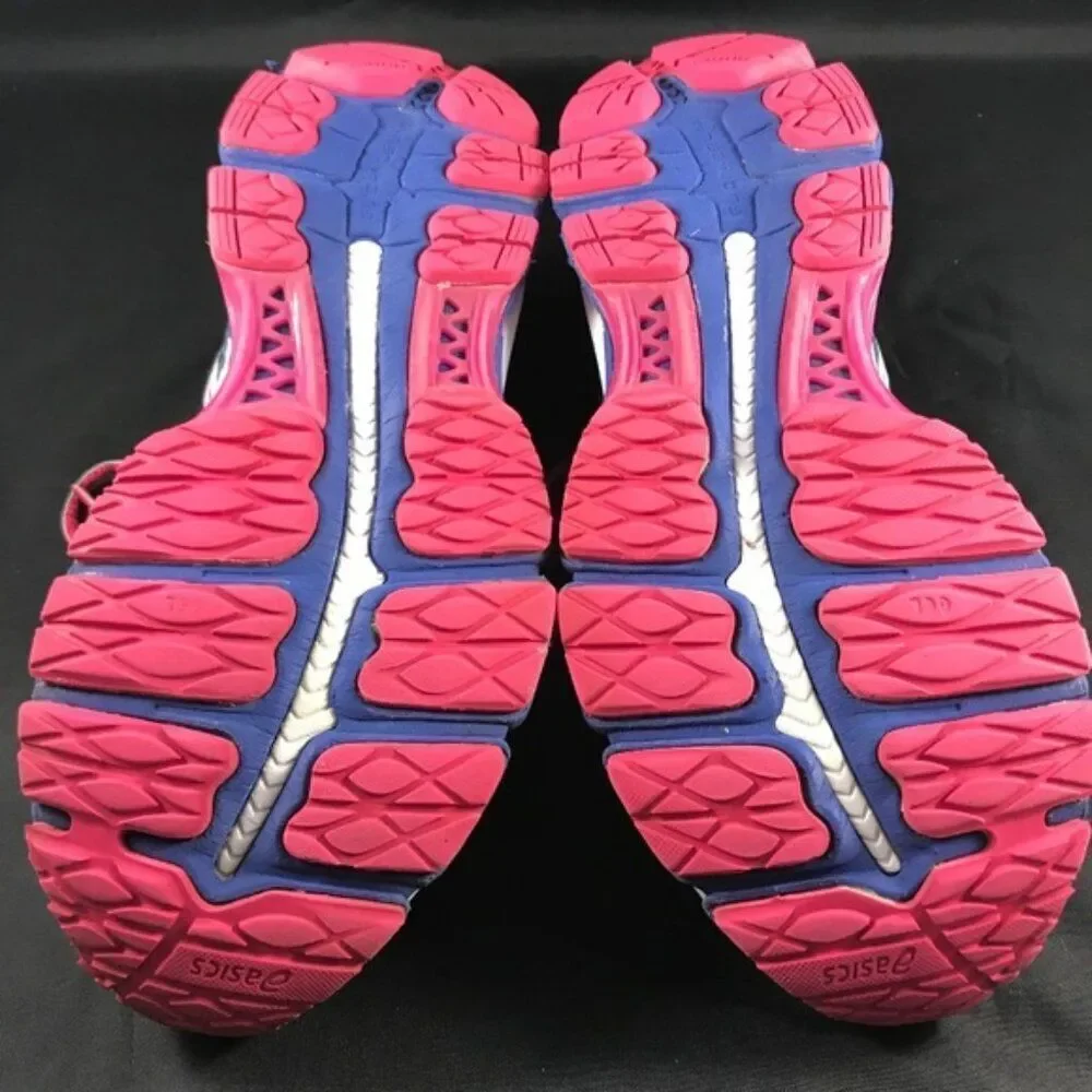 Excellent Asics GEL Nimbus 17 Womens 7.5 Royal Blue Magenta White 39 EUR